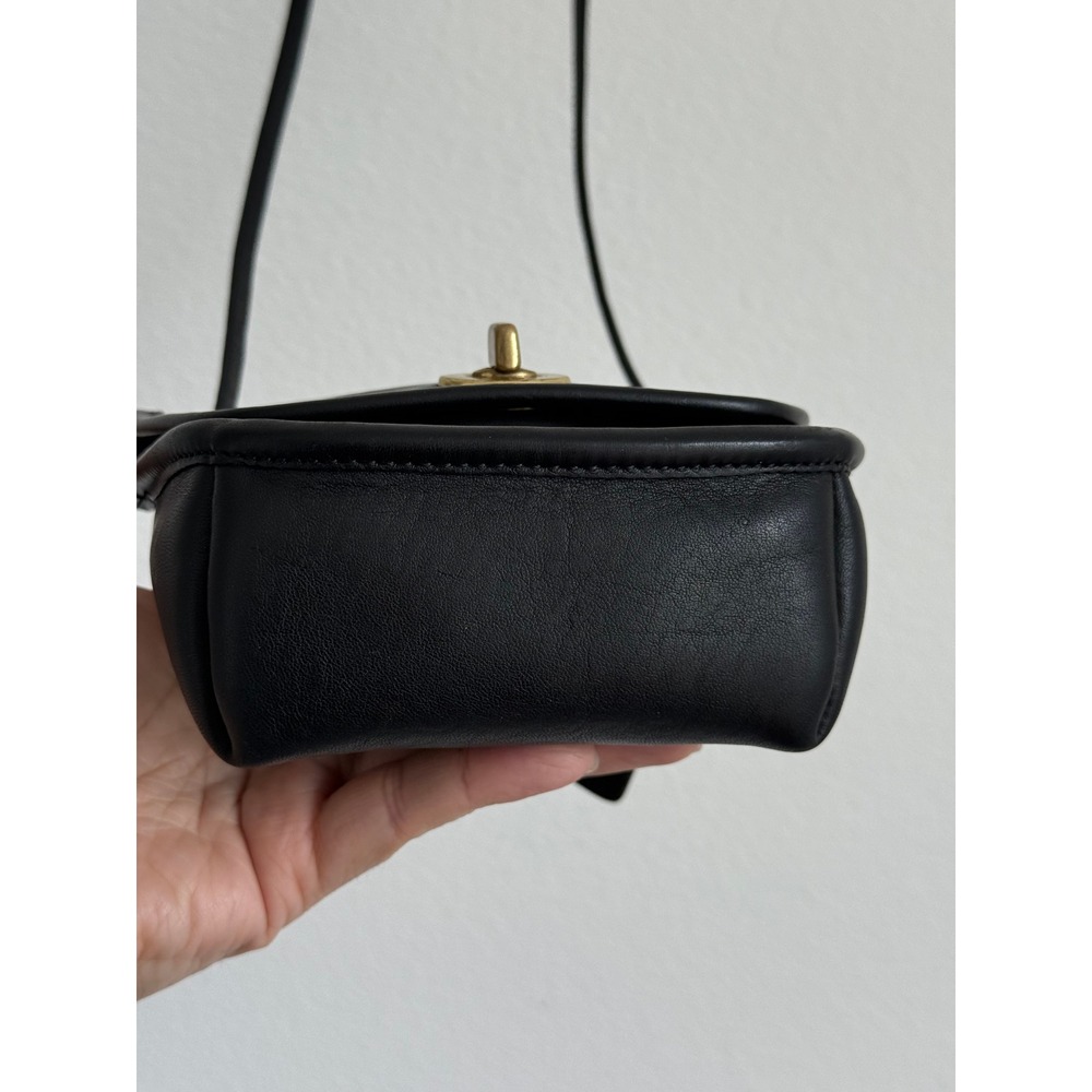 Vintage Coach Everett Bag Black Glovetanned Leather Turnlock Crossbody #9934 USA - Picture 13 of 16